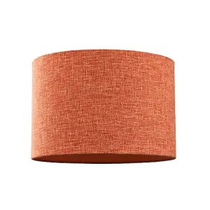 Contemporary and Sleek Orange Natural Linen Fabric Drum Lamp Shade 60w Max