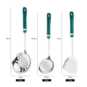 Shela 7 Piece Kitchen Utensil Set (Set of 7) Green/Silver