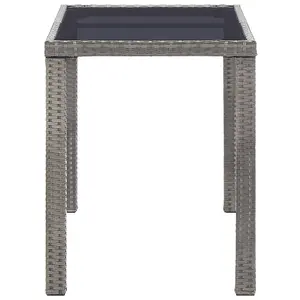 Berkfield Garden Table Anthracite 123x60x74 cm Poly Rattan