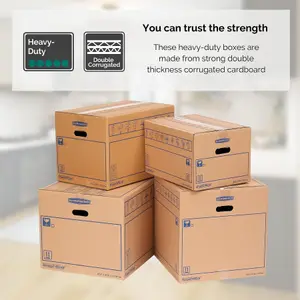 8 BANKERS BOX Cardboard Moving Boxes 39L Heavy Duty Double Wall Boxes 47 x 32 x 26cm Pack of 8