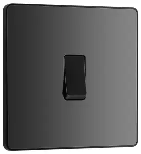 BG Evolve 20A Single Intermediate Light Switch, Black Chrome