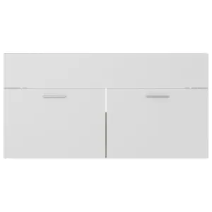 Berkfield Sink Cabinet White and Sonoma Oak 90x38.5x46 cm Engineered Wood