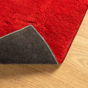 Rug HUARTE Short Pile Soft and Washable Red 80x250 cm