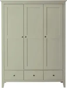 Dunelm Lynton Triple Wardrobe, Farmhouse, Green, Lynton Sage