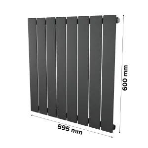 Ximax Vertirad HW600595A Anthracite Vertical 1057BTU Radiator, (W)595mm x (H)600mm