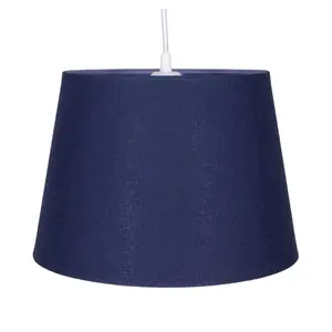 Traditional Linen Fabric Drum Shade for Pendant & Lampshade Navy / 13cm H x 20cm W x 20cm D 