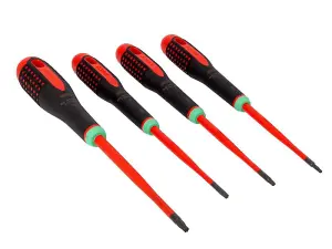 Bahco ERGO Slim VDE Insulated Screwdriver Set - 4 Piece for Safe Electrical Work