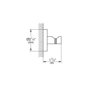 Grohe Start Chrome effect Metal Small Round Single Hook (H)54mm (W)54mm