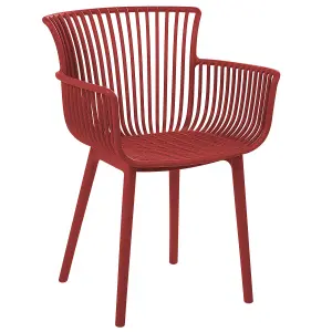 Set of 4 Garden Chairs PESARO Red