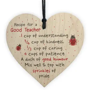 Red Ocean Gifts For Her Handmade Hanging Wooden Heart Gift For Teacher Leaving Present Thank You Gifts Keepsake