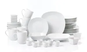 42Piece White Square Dinner Set