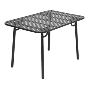 120cm W Rectangular Outdoor Metal Garden Table with Rust Resistant Coating