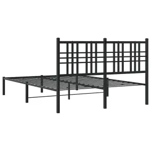 Berkfield Metal Bed Frame without Mattress with Headboard Black 120x200cm