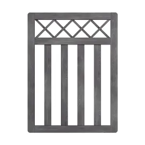 3x4ft Outdoor Grey Cross Top Garden Wooden Gate Fence Patio Gate