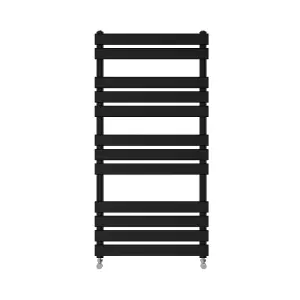 Right Radiators 1200x600 mm Designer Flat Panel Heated Towel Rail Radiator Bathroom Warmer Heating Black