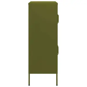 Berkfield Storage Cabinet Olive Green 80x35x101.5 cm Steel