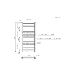 Rinse Modern Bathroom Heated Towel Rail Ladder Radiator 800x400mm Straight for Bathroom Kitchen Chrome