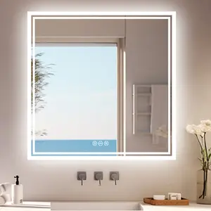 Backlit LED Bathroom Vanity Mirror Anti-Fog 80cm H x 80cm W