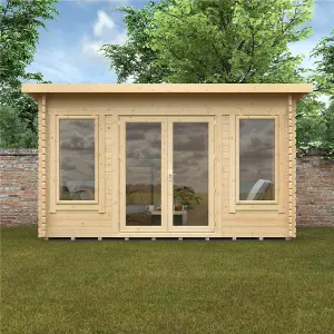 14ft x 8ft (4150mm x 2350mm) Horsforth "The Enfield" 44mm Log Cabin With 4 Opening Windows