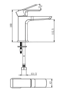 Aquarius Hydro Mono Basin Mixer Tap inc Waste Matt Black