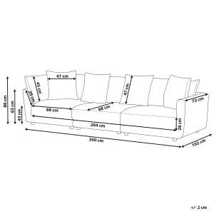 3 Seater Fabric Sofa Beige SIGTUNA