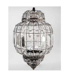 K9 Crystal Moroccan Style Pendant Ceiling Light Shade Brass Finish