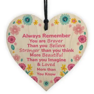 Red Ocean Inspirational Gift For Best Friend Novelty Friendship Wooden Hanging Heart Plaque Gift For Birthday