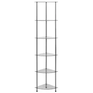 Berkfield 6-Tier Shelf Transparent 30x30x160 cm Tempered Glass