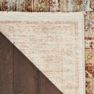 Rust Traditional Bordered Geometric Easy to clean Rug for Dining Room Bed Room and Living Room-282cm X 383cm