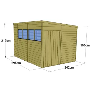 Store More Tongue and Groove Pent Shed - 10x8 Windowed