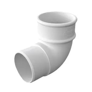 White Round Downpipe 92.5 Degree Offset Bend, Freeflow Rain Water Systems