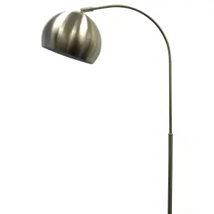 First Choice Lighting Satin Nickel Curved Dome Floor Lamp