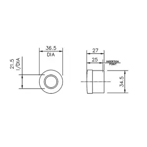 FloPlast OS17 21.5mm x 32mm Black Waste Overlfow Reducer Solvent Weld