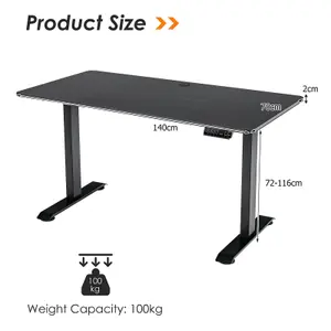 Costway Electric Standing Desk Stand-up Ergonomic Computer Workstation w/ Smart Controller