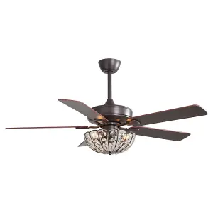 52-inch Coffee Ceiling Fan with Light and Remote Control