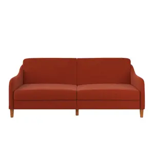 Jasper coil 3-seater Sofa Bed in orange fabric