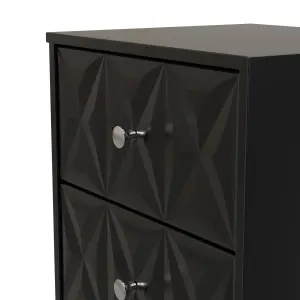 San Jose Ready assembled Black 3 Drawer Bedside chest (H)726mm (W)450mm (D)395mm