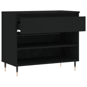 Berkfield Shoe Cabinet Black 70x36x60 cm Engineered Wood