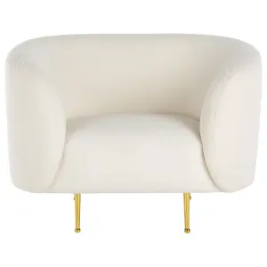 Beliani Glam Armchair LOEN Boucle White