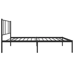 Berkfield Metal Bed Frame with Headboard Black 75x190 cm 2FT6 Small Single