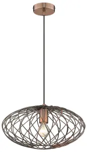 Luminosa Spring Wire Ceiling Pendant Antique Copper, E27