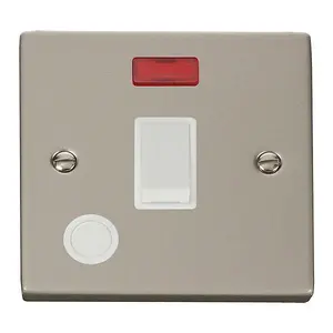 Pearl Nickel 1 Gang 20A DP Switch With Flex With Neon - White Trim - SE Home