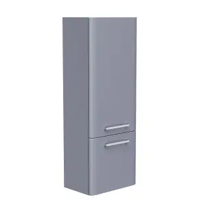 Nes Home 350mm Grey Wall Hung Tall Storage Cabinet With Adjustable Shelves