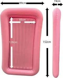 Vanilla Leisure Children's Inflatable Portable Air Bed Pink Flocked with Raised Sides