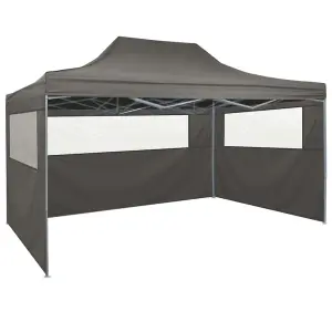 Berkfield Professional Folding Party Tent with 4 Sidewalls 3x4 m Steel Anthracite