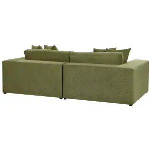 Beliani Modern 3 Seater Sofa Green GLORVIKA