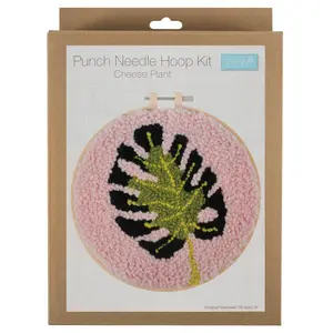 P/NEEDLE CHEESE PLANT - Punch Needle Kit: Yarn and Hoop: Cheese Plant - Trimits