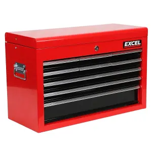 Heavy Duty 9 Drawer Top Tool Chest Storage Box Ball Bearing Slide Black and Red