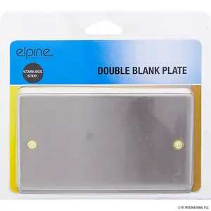 Stainless Steel Double Blank Plate Light Switch Home Office Electric Diy