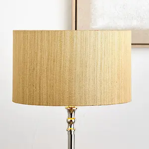 Gold Slubbed Faux Silk Gold Lined Cylinder Lampshade